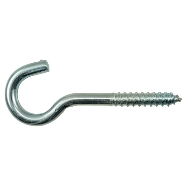 Midwest Fastener 3/8" x 1-1/16" x 4-7/8" Zinc Plated Steel Screw Hooks 10PK 52397 - main